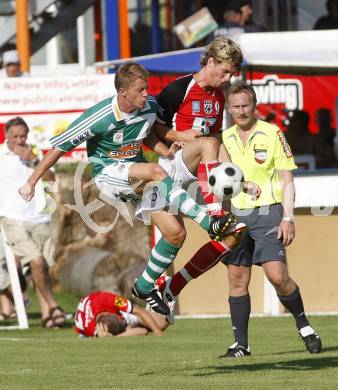 Fussball. Testspiel. WAC/St. Andrae gegen SK Rapid Wien. Christoph Huebel (WAC/St.Andrae), Marcel Toth (Rapid). St. Andrae, 29.6.2008.
Copyright: Kuess


---
pressefotos, pressefotografie, kuess, qs, qspictures, sport, bild, bilder, bilddatenbank