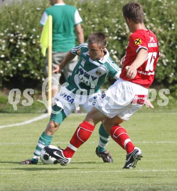 Fussball. Testspiel. WAC/St. Andrae gegen SK Rapid Wien. Markus Schuessler (WAC/St.Andrae), Steffen Hoffmann (Rapid). St. Andrae, 29.6.2008.
Copyright: Kuess


---
pressefotos, pressefotografie, kuess, qs, qspictures, sport, bild, bilder, bilddatenbank