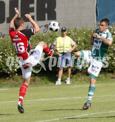 Fussball. Testspiel. WAC/St. Andrae gegen SK Rapid Wien. Markus Schuessler (WAC/St.Andrae), Steffen Hofmann (Rapid). St. Andrae, 29.6.2008.
Copyright: Kuess


---
pressefotos, pressefotografie, kuess, qs, qspictures, sport, bild, bilder, bilddatenbank