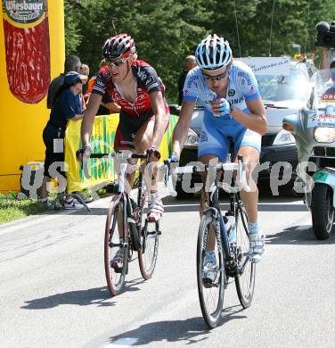 Oesterreich Radrundfahrt. 4. Etappe Lienz Wolfsberg. Bergwertung Abtei. Die Ausreisser Olivier Kaisen (Silence-Lotto) und Tom Stamsnijder (Team Gerolsteiner).   Wolfsberg, am 10.7.2008.
Foto: Kuess




---
pressefotos, pressefotografie, kuess, qs, qspictures, sport, bild, bilder, bilddatenbank