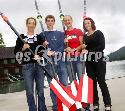 Rudern. Michaela Taupe-Traer, Florian Berg, Christine Schoenthaler,  Simone Berg. Klagenfurt, am 14.7.2008
Foto: Kuess
---
pressefotos, pressefotografie, kuess, qs, qspictures, sport, bild, bilder, bilddatenbank