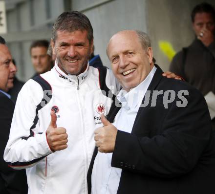 Fussball. Testspiel. Eintrach Frankfurt gegen Wigan Athletic. Trainer Friedhelm Funkel (Eintracht), Rainer Calmund. Bad Bleiberg, am 22.7.2008
Copyright Kuess

---
pressefotos, pressefotografie, kuess, qs, qspictures, sport, bild, bilder, bilddatenbank