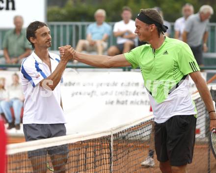 Tennis. Oesterreichische Meisterschaft. Shakehands Rainer Eitzinger, Andreas Haider-Maurer. Villach, am 26.7.2008
Copyright Kuess

---
pressefotos, pressefotografie, kuess, qs, qspictures, sport, bild, bilder, bilddatenbank