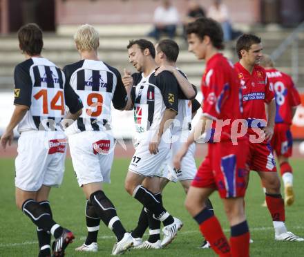 Fussball. OEFB-CUP.  SK WAC/St. Andrae gegen SAK Klagenfurt. Torjubel (St.Andrae), (SAK). Wolfsberg, am 25.7.2008
Copyright Kuess

---
pressefotos, pressefotografie, kuess, qs, qspictures, sport, bild, bilder, bilddatenbank