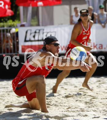 Beach Volleyball. Grand Slam 2008. HUPFER Daniel, SCHROFFENEGGER Paul (AUT). Klagenfurt, 30.7.2008.
Copyright Kuess

---
pressefotos, pressefotografie, kuess, qs, qspictures, sport, bild, bilder, bilddatenbank