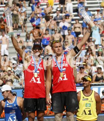 Beachvolleyball. Grand Slam 2008.Sieger KOLODINSKY Igor, BARSOUK Dmitri (RUS). 
Klagenfurt,3.8.2008.
Copyright Kuess

---
pressefotos, pressefotografie, kuess, qs, qspictures, sport, bild, bilder, bilddatenbank