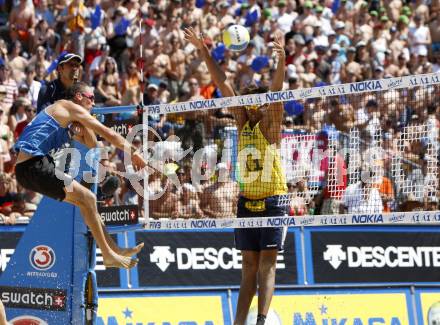 Beachvolleyball. Grand Slam 2008. COSTA SANTOS Ricardo (BRA), PITMAN Kirk (NZL). Klagenfurt, 3.8.2008.
Copyright Kuess

---
pressefotos, pressefotografie, kuess, qs, qspictures, sport, bild, bilder, bilddatenbank