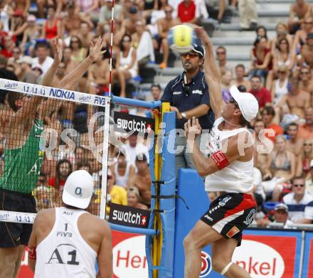 Beachvolleyball. Grand Slam 2008. GOSCH Florian, HORST Alexander (AUT). Klagenfurt, 31.7.2008.
Copyright Kuess

---
pressefotos, pressefotografie, kuess, qs, qspictures, sport, bild, bilder, bilddatenbank