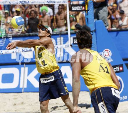 Beachvolleyball. Grand Slam 2008. COSTA SANTOS Ricardo, Emanuel REGO (BRA). Klagenfurt, 3.8.2008.
Copyright Kuess

---
pressefotos, pressefotografie, kuess, qs, qspictures, sport, bild, bilder, bilddatenbank