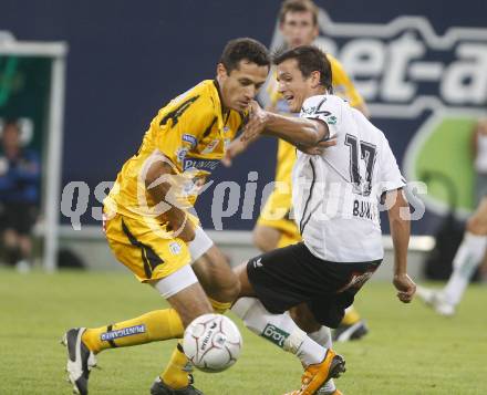 Fussball tipp3 Bundesliga. SK Austria Kaernten gegen SK Sturm Graz. Bukva Haris (Kaernten), Shashiashvili George (Graz). Klagenfurt, 6.8.2008
Copyright Kuess

---
pressefotos, pressefotografie, kuess, qs, qspictures, sport, bild, bilder, bilddatenbank