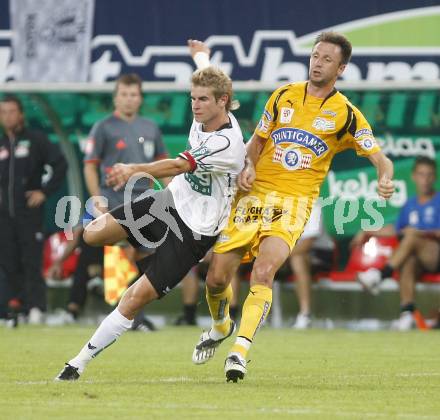 Fussball tipp3 Bundesliga. SK Austria Kaernten gegen SK Sturm Graz. Weber Manuel (Kaernten),  Muratovic Samir  (Graz). Klagenfurt, 6.8.2008
Copyright Kuess

---
pressefotos, pressefotografie, kuess, qs, qspictures, sport, bild, bilder, bilddatenbank
