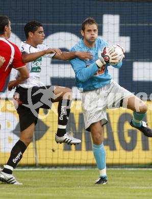 Fussball tipp3 Bundesliga. SK Austria Kaernten gegen Mattersburg. Rocha Sobrinho Filho Adi (Kaernten), Borenitsch Thomas (Mattersburg). Klagenfurt, 9.8.2008
Copyright Kuess

---
pressefotos, pressefotografie, kuess, qs, qspictures, sport, bild, bilder, bilddatenbank