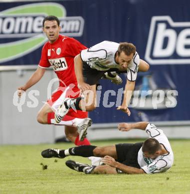 Fussball tipp3 Bundesliga. SK Austria Kaernten gegen Mattersburg.  Pusztai Oliver,Ortlechner Manuel (Kaernten). Klagenfurt, 9.8.2008
Copyright Kuess

---
pressefotos, pressefotografie, kuess, qs, qspictures, sport, bild, bilder, bilddatenbank