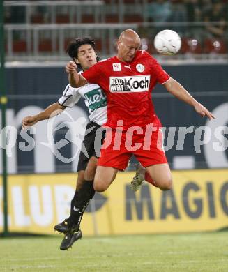 Fussball tipp3 Bundesliga. SK Austria Kaernten gegen Mattersburg. Chaile Carlos(Kaernten), Jancker Carsten (Mattersburg). Klagenfurt, 9.8.2008
Copyright Kuess

---
pressefotos, pressefotografie, kuess, qs, qspictures, sport, bild, bilder, bilddatenbank