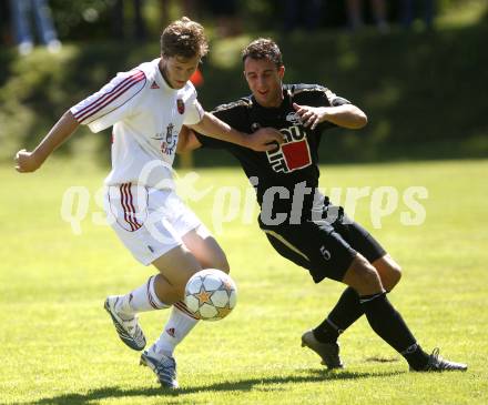 Fussball Kaerntner Liga.ATUS Ferlach gegen SVG Bleiburg. Gerd Tragner (Ferlach), Robert Pevec (Bleiburg).Ferlach, am 9.8.2008.
Foto: Kuess

---
pressefotos, pressefotografie, kuess, qs, qspictures, sport, bild, bilder, bilddatenbank