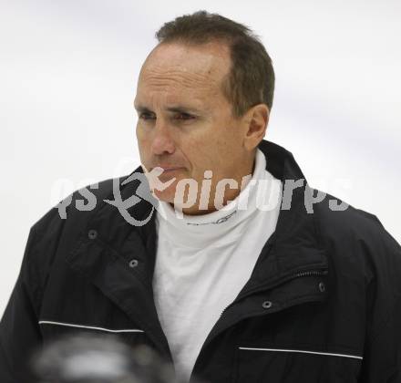Eishockey Bundesliga. Testspiel. VSV gegen Augsburger Panthers.  Trainer Larry Huras (VSV). Villach, am 24.8.2008.
Foto: Kuess

---
pressefotos, pressefotografie, kuess, qs, qspictures, sport, bild, bilder, bilddatenbank