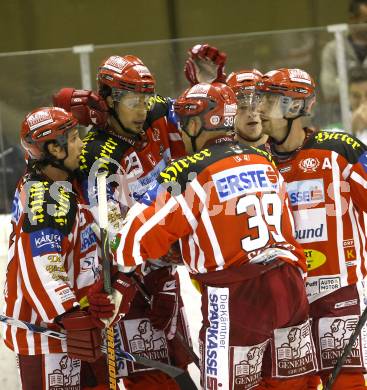 EBEL. Eishockey Bundesliga. Testspiel. KAC gegen Schwenningen. Torjubel KAC. Klagenfurt, 5.9.2008.
Foto: Kuess

---
pressefotos, pressefotografie, kuess, qs, qspictures, sport, bild, bilder, bilddatenbank
