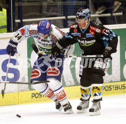 EBEL.  Eishockey Bundesliga. VSV gegen EHC Linz. MAPLETOFT Justin(VSV), SHEARER Robert (Linz). Villach, am 21.9.2008.
Foto: Kuess

---
pressefotos, pressefotografie, kuess, qs, qspictures, sport, bild, bilder, bilddatenbank