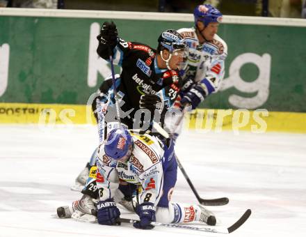 EBEL.  Eishockey Bundesliga. VSV gegen EHC Linz. KASPITZ Roland(VSV), MATTHIASSON Markus (Linz). Villach, am 21.9.2008.
Foto: Kuess

---
pressefotos, pressefotografie, kuess, qs, qspictures, sport, bild, bilder, bilddatenbank
