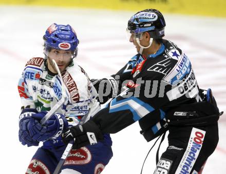 EBEL.  Eishockey Bundesliga. VSV gegen EHC Linz. PETRIK Nicolas (VSV), OBERKOFLER Daniel (Linz). Villach, am 21.9.2008.
Foto: Kuess

---
pressefotos, pressefotografie, kuess, qs, qspictures, sport, bild, bilder, bilddatenbank