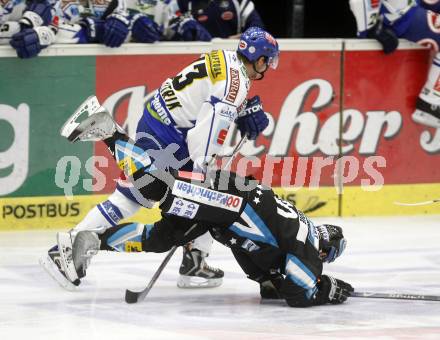 EBEL.  Eishockey Bundesliga. VSV gegen EHC Linz. PETRIK Benjamin(VSV), PURDIE Brad (Linz). Villach, am 21.9.2008.
Foto: Kuess

---
pressefotos, pressefotografie, kuess, qs, qspictures, sport, bild, bilder, bilddatenbank