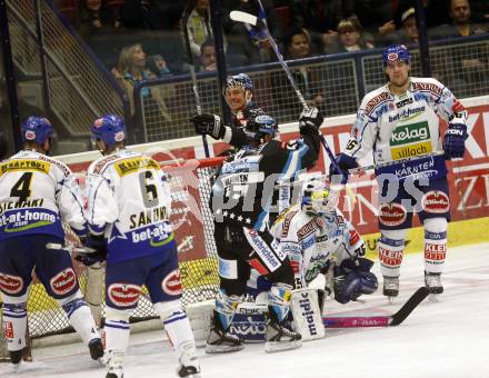EBEL.  Eishockey Bundesliga. VSV gegen EHC Linz. Torjubel Linz. Villach, am 21.9.2008.
Foto: Kuess

---
pressefotos, pressefotografie, kuess, qs, qspictures, sport, bild, bilder, bilddatenbank