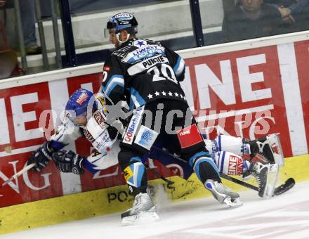 EBEL.  Eishockey Bundesliga. VSV gegen EHC Linz. PEINTNER Markus (VSV), PURDIE Brad (Linz). Villach, am 21.9.2008.
Foto: Kuess

---
pressefotos, pressefotografie, kuess, qs, qspictures, sport, bild, bilder, bilddatenbank