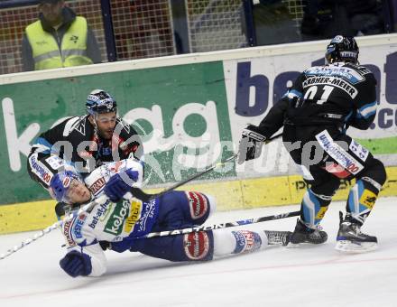 EBEL.  Eishockey Bundesliga. VSV gegen EHC Linz. Dan Cavanaugh (VSV), SEELEY Richard (Linz). Villach, am 21.9.2008.
Foto: Kuess

---
pressefotos, pressefotografie, kuess, qs, qspictures, sport, bild, bilder, bilddatenbank