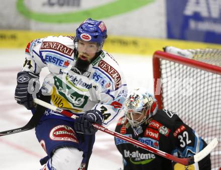 EBEL.  Eishockey Bundesliga. VSV gegen EHC Linz. PEINTNER Markus (VSV), WESTLUND Alex (Linz). Villach, am 21.9.2008.
Foto: Kuess

---
pressefotos, pressefotografie, kuess, qs, qspictures, sport, bild, bilder, bilddatenbank