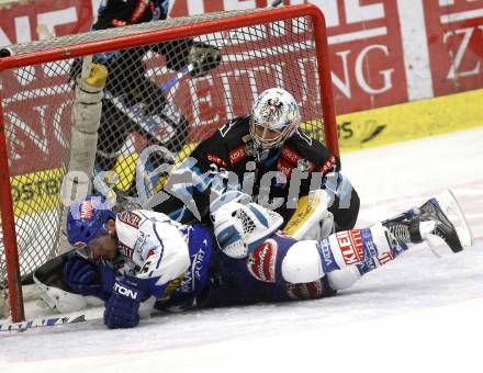 EBEL.  Eishockey Bundesliga. VSV gegen EHC Linz. Dan Cavanaugh (VSV), WESTLUND Alex (Linz). Villach, am 21.9.2008.
Foto: Kuess

---
pressefotos, pressefotografie, kuess, qs, qspictures, sport, bild, bilder, bilddatenbank