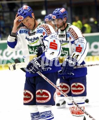 EBEL.  Eishockey Bundesliga. VSV gegen EHC Linz. STEWART Michael, MAPLETOFT Justin (VSV). Villach, am 21.9.2008.
Foto: Kuess

---
pressefotos, pressefotografie, kuess, qs, qspictures, sport, bild, bilder, bilddatenbank