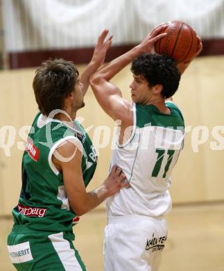 Basketball. Bundesliga. Testspiel. Woertherseepiraten gegen Kapfenberg. Rhinehart Erik (Piraten), Samuel Knabl (Kapfenberg). Klagenfurt, 20.9.2008.
Foto: Kuess

---
pressefotos, pressefotografie, kuess, qs, qspictures, sport, bild, bilder, bilddatenbank