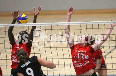 Volleyball. MEVZA. Bundesliga. ATSC Wildcats gegen VK Doprastav Bratislava (SVK). BROWN Vicki, STIDHAM Missie (Wildcats). Klagenfurt, 26.9.2008
Foto: Nadja Kuess

---
pressefotos, pressefotografie, kuess, qs, qspictures, sport, bild, bilder, bilddatenbank