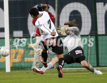 Fussball. Tipp3-Bundesliga. SK Austria Kelag Kaernten  gegen FK Austria Wien. Rocha Sobrinho Filho Adi (Austria Kaernten), Safar Szabolcs  (Wien). Klagenfurt, 27.9.2008. 
Copyright Kuess

---
pressefotos, pressefotografie, kuess, qs, qspictures, sport, bild, bilder, bilddatenbank