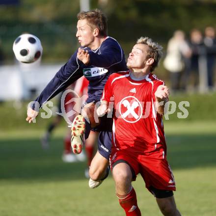 Fussball. Tipp3-Bundesliga. Unterliga Ost. Ludmannsdorf gegen Ruden. Johannes Kroepfl (Ludmannsdorf), Reinhard Janesch (Ruden). Ludmannsdorf, am 28.9.2008. 
Foto: Kuess

---
pressefotos, pressefotografie, kuess, qs, qspictures, sport, bild, bilder, bilddatenbank