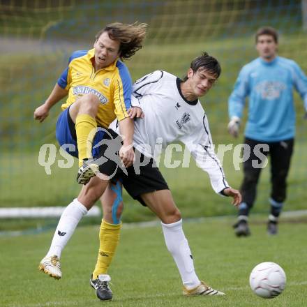 Fussball. Kaerntner Liga. SK Austria Kelag Kärnten 1b gegen FC-WR Nussdorf/Debant A. Ozegovic Elvis (Austria Kaernten), Alempic Ibel (Nussdorf). Klagenfurt, 27.9.2008. 
Copyright Kuess

---
pressefotos, pressefotografie, kuess, qs, qspictures, sport, bild, bilder, bilddatenbank