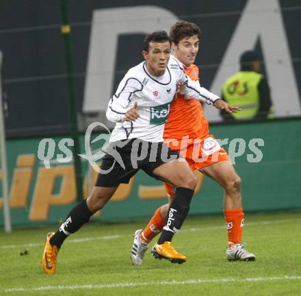 Fussball. Tipp3-Bundesliga. SK Austria Kelag Kaernten  gegen FK Austria Wien. Haris Bukva (Austria Kaernten), Joachim Standfest (Wien). Klagenfurt, 27.9.2008. 
Copyright Kuess

---
pressefotos, pressefotografie, kuess, qs, qspictures, sport, bild, bilder, bilddatenbank