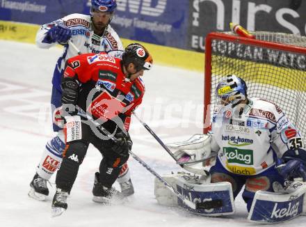 EBEL.  Eishockey Bundesliga. EC Pasut VSV gegen HC TWK Innsbruck. Darel Scoville, Gert Prohaska (VSV), Kent Salfi (Innsbruck). Villach, am 30.9.2008.
Foto: Kuess

---
pressefotos, pressefotografie, kuess, qs, qspictures, sport, bild, bilder, bilddatenbank
