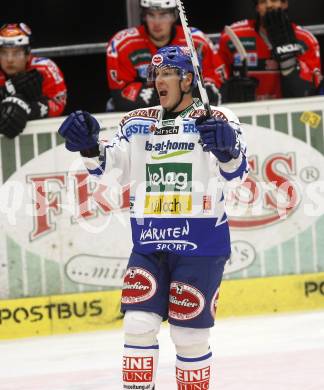EBEL.  Eishockey Bundesliga. EC Pasut VSV gegen HC TWK Innsbruck. Torjubel Robby Sandrock (VSV). Villach, am 30.9.2008.
Foto: Kuess

---
pressefotos, pressefotografie, kuess, qs, qspictures, sport, bild, bilder, bilddatenbank