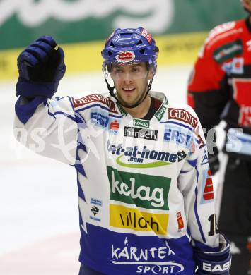 EBEL.  Eishockey Bundesliga. EC Pasut VSV gegen HC TWK Innsbruck. Torjubel Dan Cavanaugh. Villach, am 30.9.2008.
Foto: Kuess

---
pressefotos, pressefotografie, kuess, qs, qspictures, sport, bild, bilder, bilddatenbank