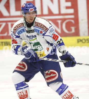 EBEL.  Eishockey Bundesliga. EC Pasut VSV gegen HC TWK Innsbruck. Thomas Pfeffer (VSV). Villach, am 30.9.2008.
Foto: Kuess

---
pressefotos, pressefotografie, kuess, qs, qspictures, sport, bild, bilder, bilddatenbank