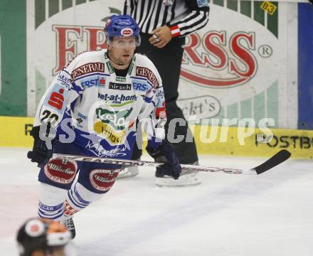 EBEL.  Eishockey Bundesliga. EC Pasut VSV gegen HC TWK Innsbruck. Mickey Elick (VSV). Villach, am 30.9.2008.
Foto: Kuess

---
pressefotos, pressefotografie, kuess, qs, qspictures, sport, bild, bilder, bilddatenbank