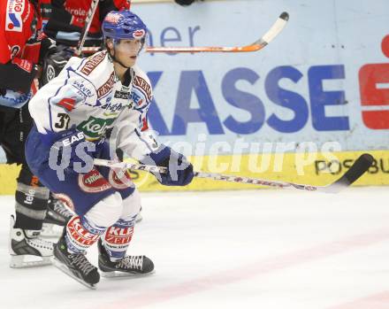 EBEL.  Eishockey Bundesliga. EC Pasut VSV gegen HC TWK Innsbruck. Andreas Kristler (VSV). Villach, am 30.9.2008.
Foto: Kuess

---
pressefotos, pressefotografie, kuess, qs, qspictures, sport, bild, bilder, bilddatenbank