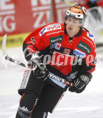 EBEL.  Eishockey Bundesliga. EC Pasut VSV gegen HC TWK Innsbruck. Dustin Johner (Innsbruck). Villach, am 30.9.2008.
Foto: Kuess

---
pressefotos, pressefotografie, kuess, qs, qspictures, sport, bild, bilder, bilddatenbank