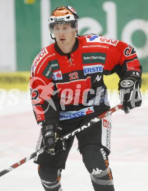 EBEL.  Eishockey Bundesliga. EC Pasut VSV gegen HC TWK Innsbruck. Dustin Johner  (Innsbruck). Villach, am 30.9.2008.
Foto: Kuess

---
pressefotos, pressefotografie, kuess, qs, qspictures, sport, bild, bilder, bilddatenbank