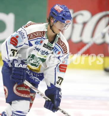 EBEL.  Eishockey Bundesliga. EC Pasut VSV gegen HC TWK Innsbruck. Andreas Kristler (VSV). Villach, am 30.9.2008.
Foto: Kuess

---
pressefotos, pressefotografie, kuess, qs, qspictures, sport, bild, bilder, bilddatenbank