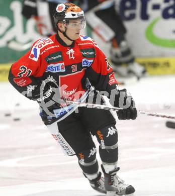 EBEL.  Eishockey Bundesliga. EC Pasut VSV gegen HC TWK Innsbruck. Andreas Sarg (Innsbruck). Villach, am 30.9.2008.
Foto: Kuess

---
pressefotos, pressefotografie, kuess, qs, qspictures, sport, bild, bilder, bilddatenbank