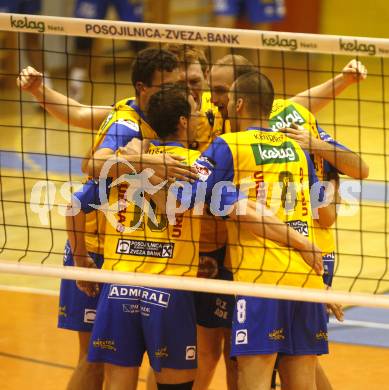 Volleyball. MEVZA. Aich/Dob gegen Kaposvar. Jubel (Aich). Prevalje, 11.10.2008.
Foto: Kuess

---
pressefotos, pressefotografie, kuess, qs, qspictures, sport, bild, bilder, bilddatenbank