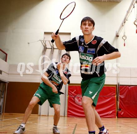 Badminton Bundesliga. ASKOE Kelag Kaernten.  Vladimir Metodiev Vangelov, Stiliyan Makarski. Klagenfurt, 11.10.2008.
Foto: Kuess

---
pressefotos, pressefotografie, kuess, qs, qspictures, sport, bild, bilder, bilddatenbank