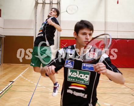 Badminton Bundesliga. ASKOE Kelag Kaernten.  Vladimir Metodiev Vangelov,  Stiliyan Makarski. Klagenfurt, 11.10.2008.
Foto: Kuess

---
pressefotos, pressefotografie, kuess, qs, qspictures, sport, bild, bilder, bilddatenbank